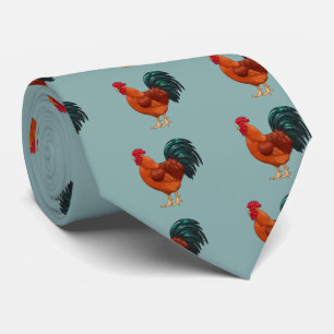 Rhode Island Red Rooster Crowing Tie