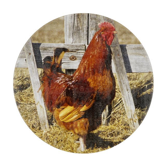 Rhode Island Red Rooster Cutting Board (Front)