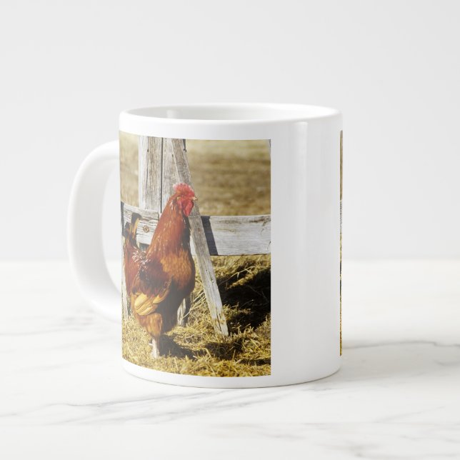 Rhode Island Red Rooster Large Coffee Mug (Front Left)