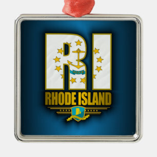 Rhode Island (RI) Metal Ornament