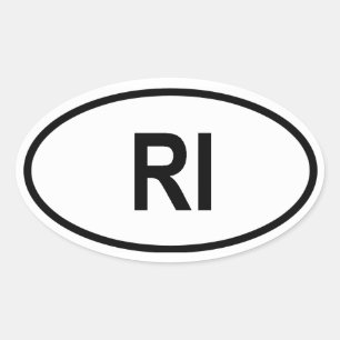Rhode Island "RI" Oval Sticker