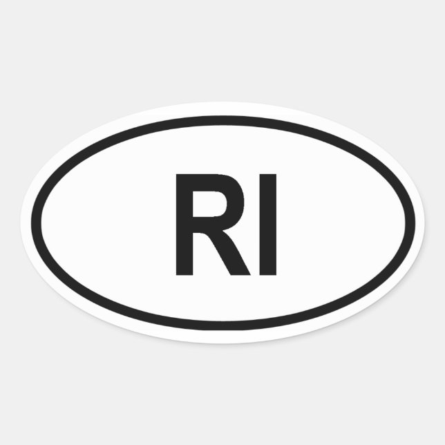 Rhode Island "RI" Oval Sticker (Front)