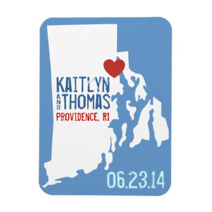 Rhode Island Save the Date - Customisable City Magnet