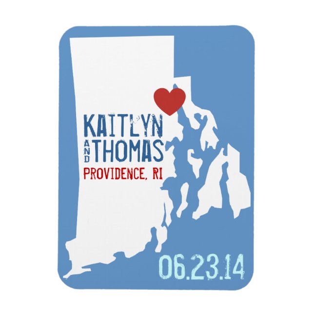 Rhode Island Save the Date - Customisable City Magnet (Vertical)