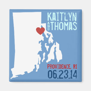 Rhode Island Save the Date - Customisable City Magnet