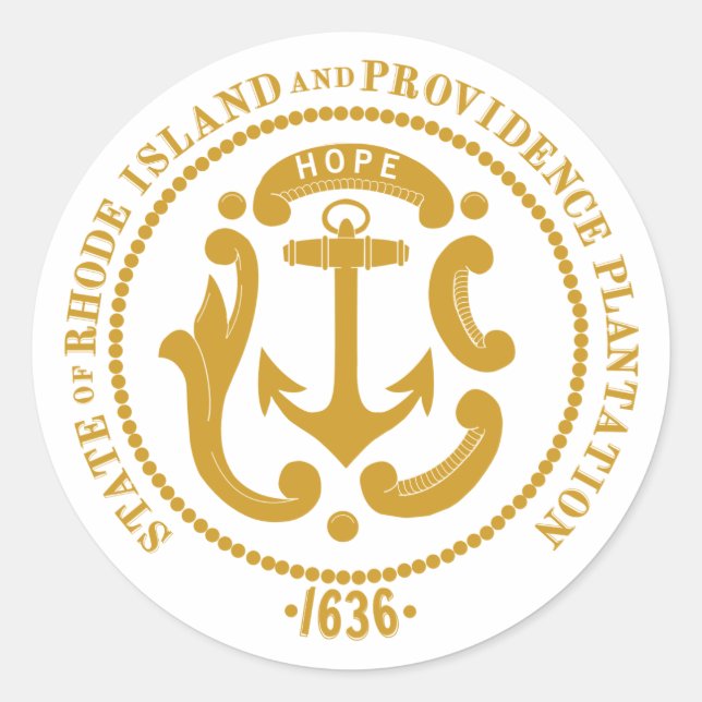 Rhode Island sign Classic Round Sticker (Front)