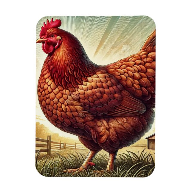 Rhode Island State Bird Rhode Island Red Magnet (Vertical)