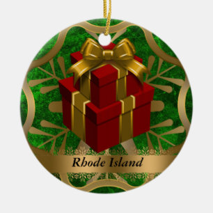 Rhode Island State Christmas Ornament