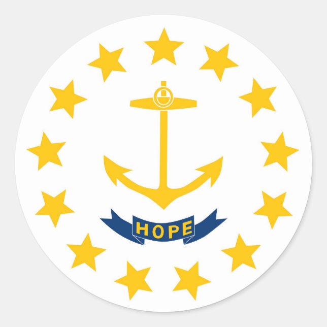 Rhode Island State Flag Classic Round Sticker (Front)