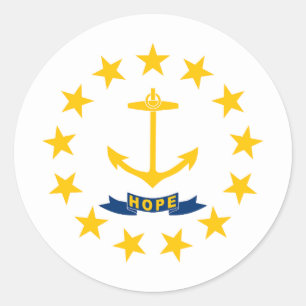Rhode Island State Flag Classic Round Sticker