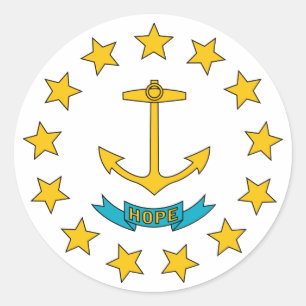 Rhode Island State Flag Classic Round Sticker