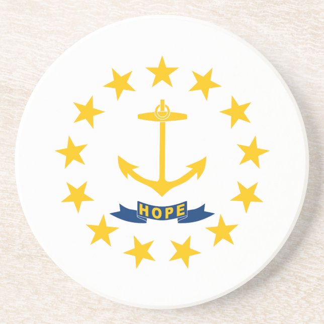 Rhode Island State Flag Coaster (Front)