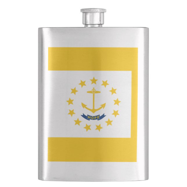 Rhode Island State Flag Design Hip Flask (Front)