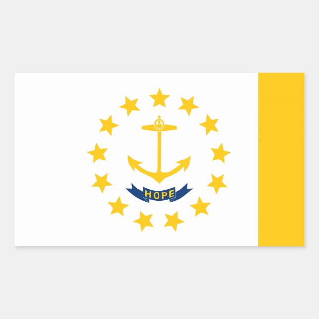 Rhode Island State Flag Design Rectangular Sticker (Front)