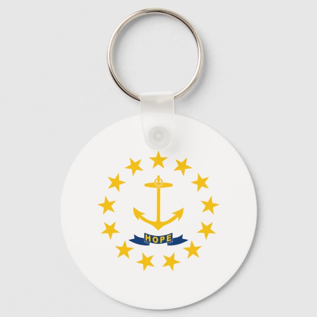 Rhode Island State Flag Key Ring (Front)