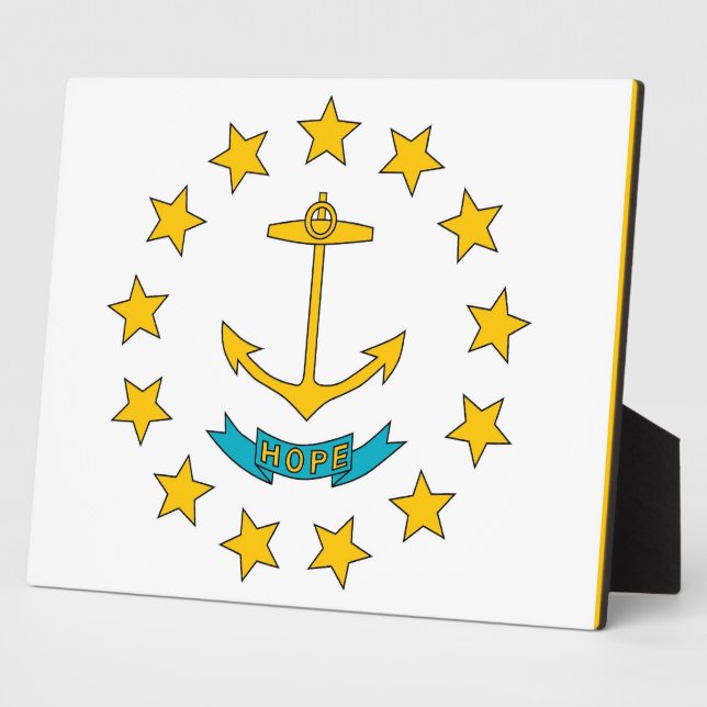 Rhode Island State Flag Plaque (Side)