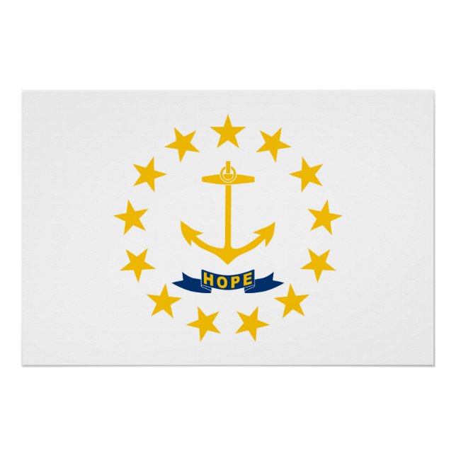 Rhode Island State Flag Poster (Front)