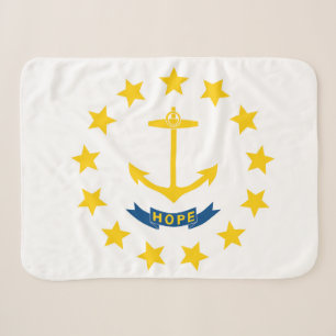 Rhode Island State Flag Print Patriotic Sherpa Blanket