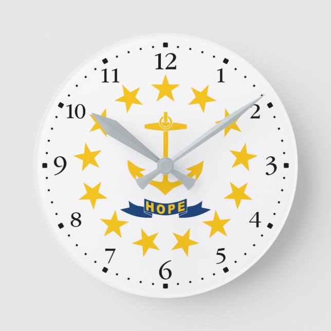 Rhode Island State Flag Round Clock (Front)