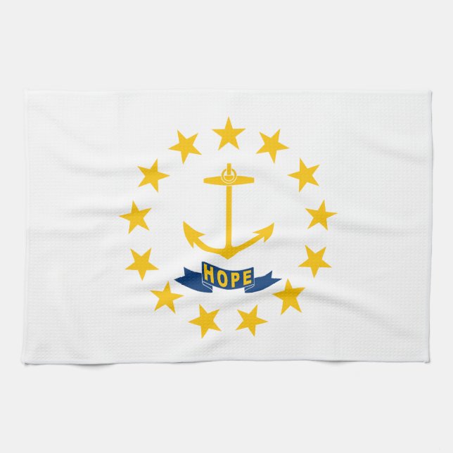 Rhode Island State Flag Tea Towel (Horizontal)