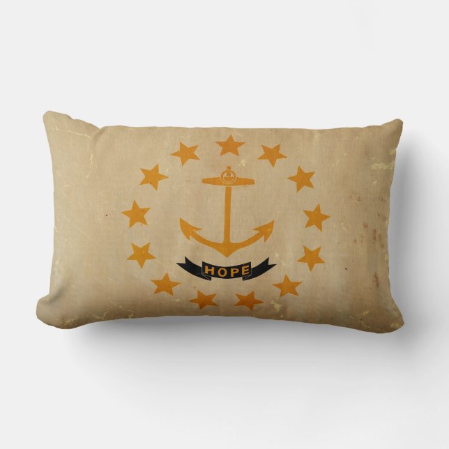 Rhode Island State Flag VINTAGE Lumbar Cushion (Front)