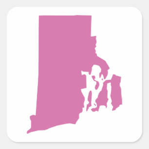 Rhode Island State Outline Square Sticker