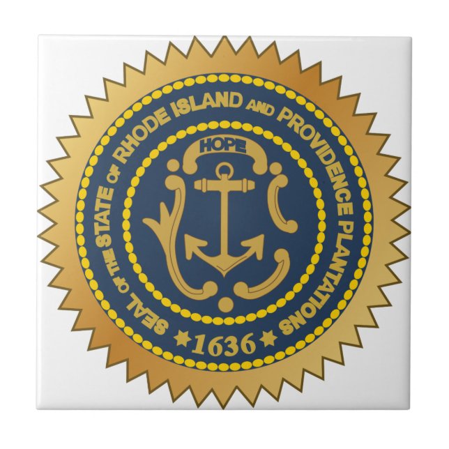 Rhode Island State Seal Ceramic Tile (Front)
