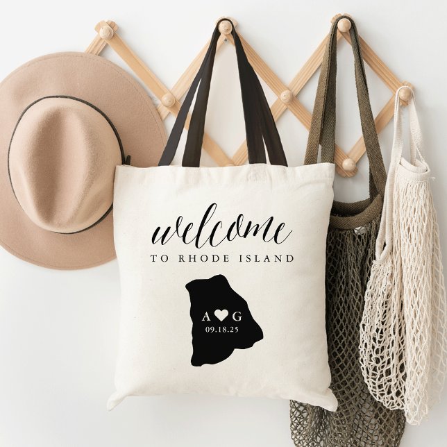 Rhode Island State Silhouette Wedding Welcome Tote (Creator Uploaded)