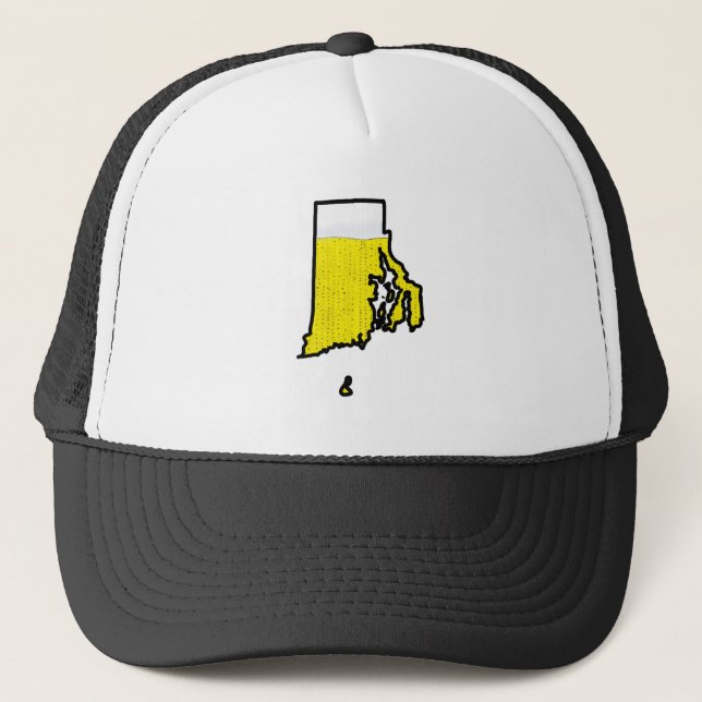 Rhode Island State Trucker Hat - Beer (Front)