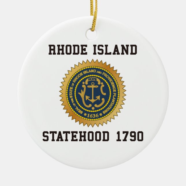 Rhode Island Statehood Ceramic Ornament (Front)