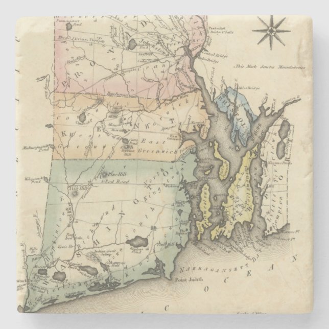 Rhode Island Stone Coaster (Front)