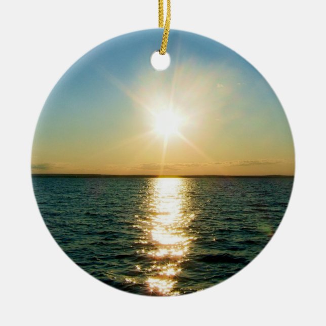 Rhode Island sunset ornament (Front)