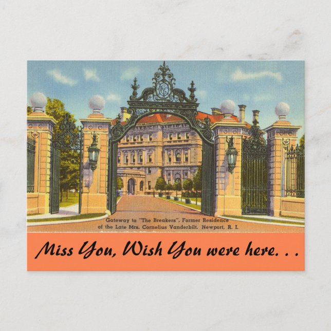 Rhode Island, The Breakers, Newport Postcard (Front)