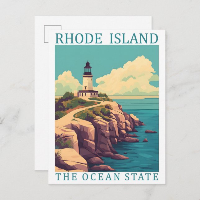 Rhode Island the Ocean State USA Travel Place Postcard (Front/Back)