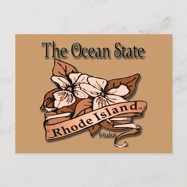 Rhode Island The Ocean State Violet Postcard (Front)