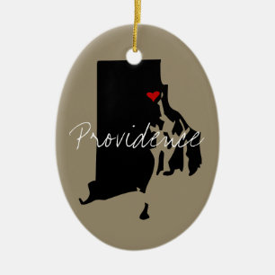 Rhode Island Town Ceramic Tree Decoration