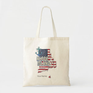 Rhode Island United States Retro State Map Vintage Tote Bag
