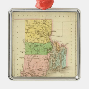 Rhode Island US Metal Ornament