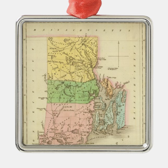 Rhode Island US Metal Ornament (Front)