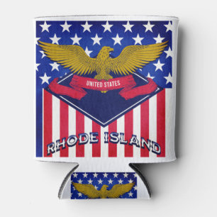 Rhode Island USA Flag Can Cooler