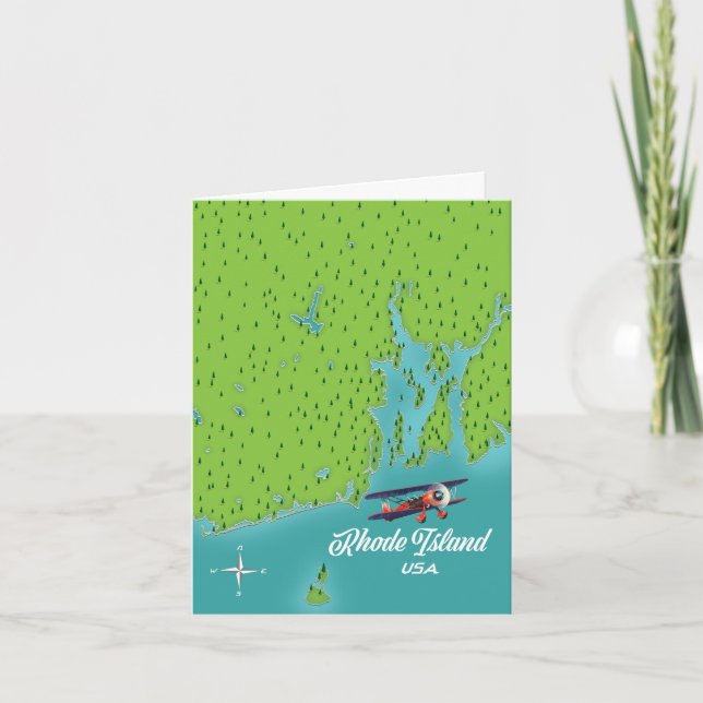 Rhode Island USA map Note Card (Front)