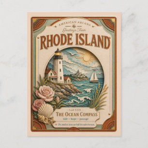 Rhode Island Vintage Paper Cut American Arcana Postcard