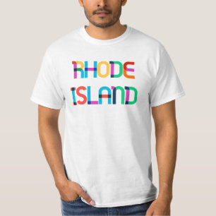Rhode Island Vintage Retro Colourful Pop Art 80s T-Shirt