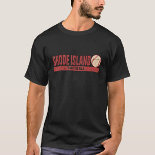Rhode Island Vintage Softball Team Retro Softball  T-Shirt
