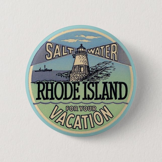 Rhode Island Vintage Travel 6 Cm Round Badge (Front)
