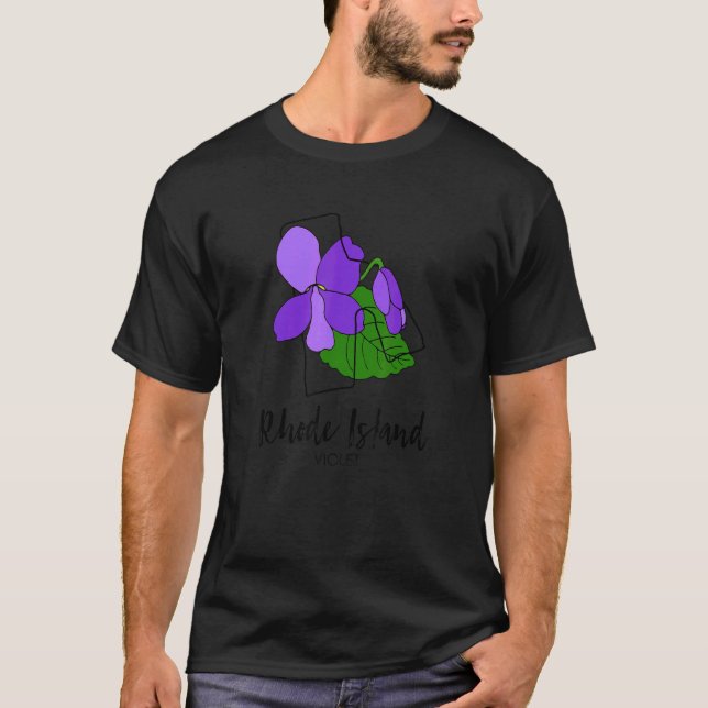 Rhode Island Violet Flower T-Shirt (Front)