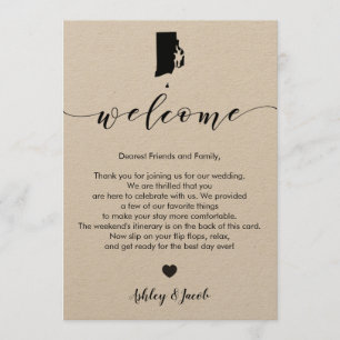 Rhode Island Wedding Welcome Letter & Itinerary Program