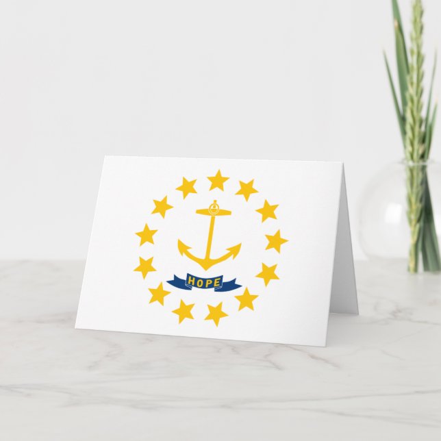 Rhode Islander Flag, Flag of Rhode Island Card (Front)