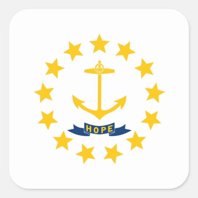 Rhode Islander Flag, Flag of Rhode Island Square Sticker (Front)