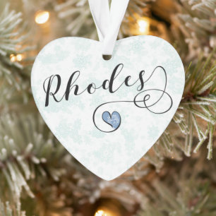 Rhodes Flag In Heart, Greece Ornament